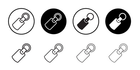 Key Chain Icon outline collection or set in black and white