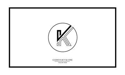 K or KK Alphabet letters logo vector monogram