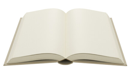 Isolated Open Book with Blank Pages