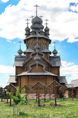 Nailless wooden church in Sviatohirsk, Ukraine