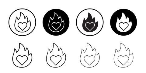 Passion icon outline collection or set in black and white