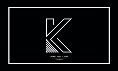 K or KK Alphabet letters logo vector monogram