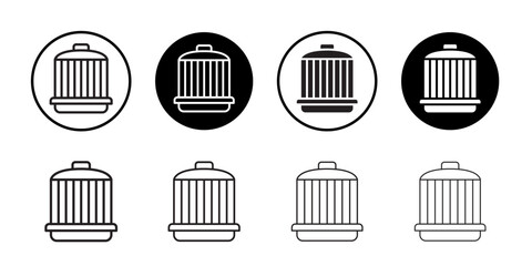Pet cage icon outline collection or set in black and white