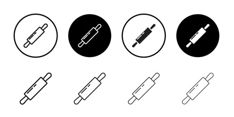 rolling pin icon outline collection or set in black and white