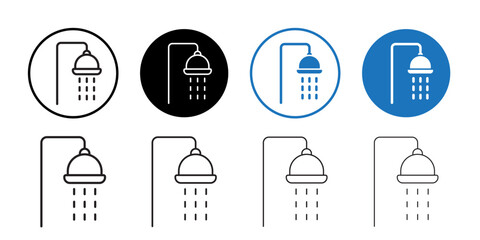 Shower icon outline collection or set in black and white