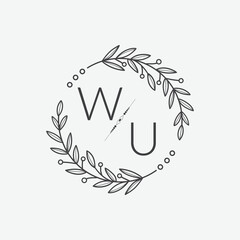 Fototapeta premium initial monogram wedding with creative circle line