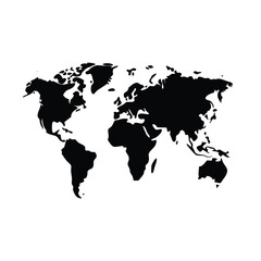Naklejka premium world map on black background