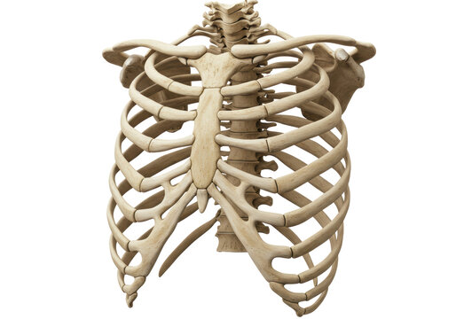 Isolated Detailed Human Ribcage Skeletal Structure