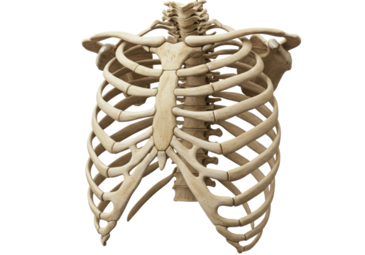 Isolated Detailed Human Ribcage Skeletal Structure