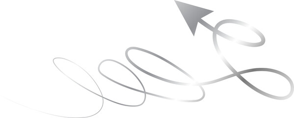 Arrow line spiral silver metallic, icon, sign