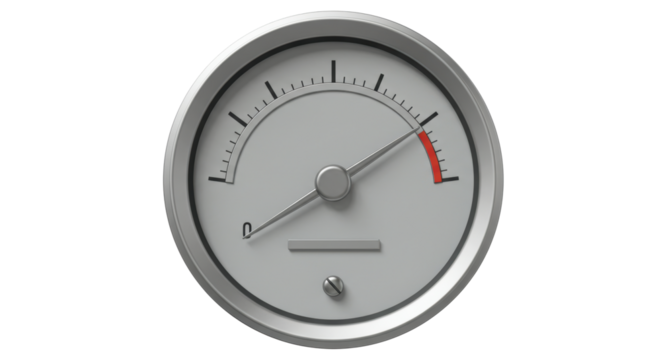 Isolated gauge meter on white background