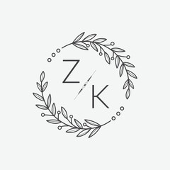 Obraz premium initial monogram wedding with creative circle line