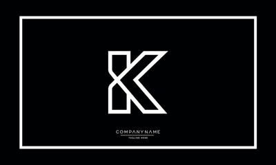K or KK Alphabet letters logo vector monogram