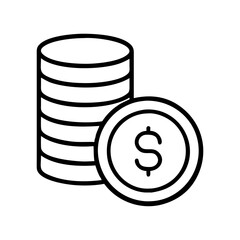 Stack of dollar coins vector illustration for finance and investment concepts