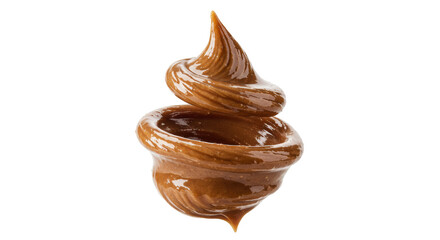 Isolated Mound of Peanut Butter Swirl with a Droplet