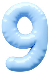 3D画像_風船_9_水色