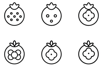 blueberry line art clean simple drawing for recipe book cover.