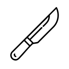 Isolated sharp hunting knife vector illustration for camping and outdoor survival