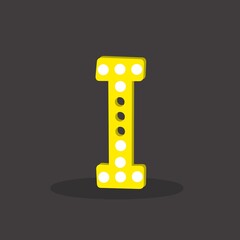 Cartoon 3d letter I vector illustration.	