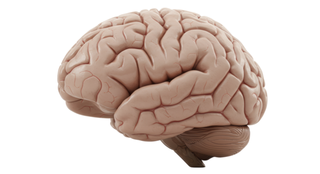Isolated Human Brain Anatomical Model Side View
