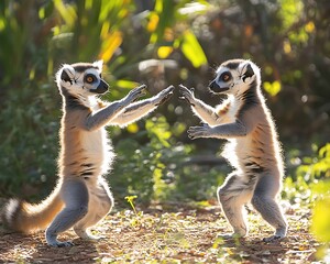 Ring-tailed Lemurs Playful Dance (1)