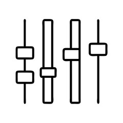 Audio mixer console sound equalizer sliders control panel vector illustration