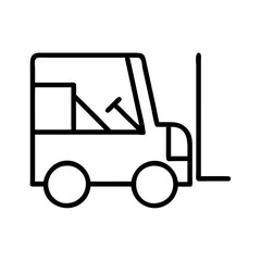 Forklift truck vector icon illustration, material handling equipment for industry