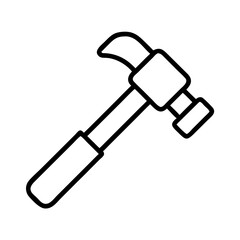 Illustration of a claw hammer tool for construction carpentry and home repair