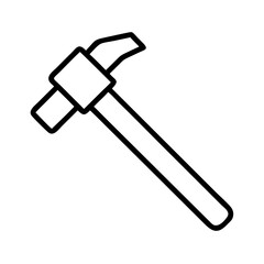 Outline claw hammer tool vector illustration for carpentry and construction work