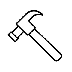 Outline claw hammer tool for construction and carpentry projects vector graphic
