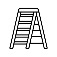 Illustration of folding step ladder for construction and home improvement projects
