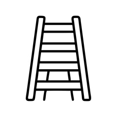 Illustration of a wooden ladder for climbing and reaching higher places concept