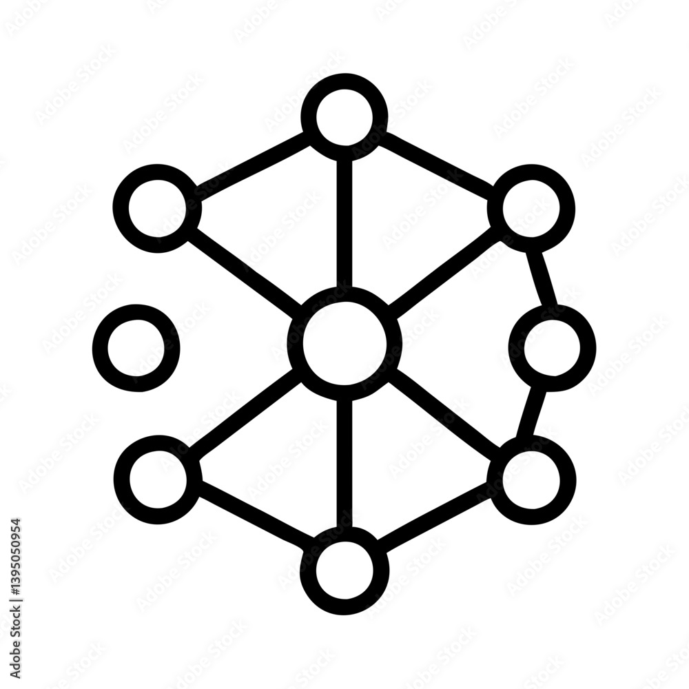 Poster network connection diagram with nodes and edges for data visualization design