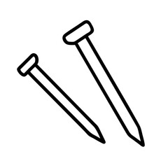 Illustration of two metal nails for construction and carpentry projects vector art