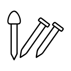 Nail vector image construction hardware fastener metal pin carpentry icon clip art