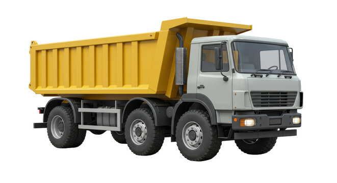 Isolated Yellow Dump Truck for Construction Material Transport
