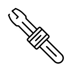 Illustration of a black outline adjustable wrench spanner tool for mechanics work