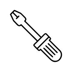 Isolated flat head screwdriver tool vector illustration for diy and repair work