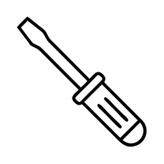 Flat head screwdriver tool for repair and construction work equipment outline icon