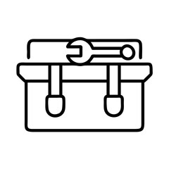 Toolbox with wrench vector icon illustration for repair and maintenance service