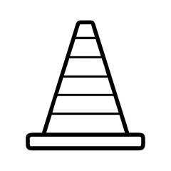 Traffic cone vector illustration for road safety construction and caution icon