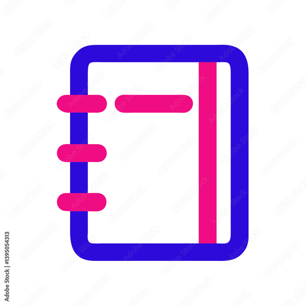 Poster notebook icon in minimalist style with vibrant colors