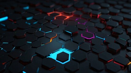 Minimalist Dark Tech Background with Subtle Neon Glow Accents V9
