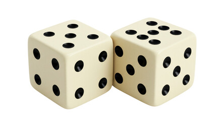 Isolated Two Dice Showing Random Numbers Gambling Chance