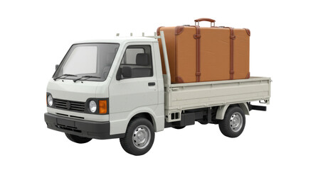 Isolated Small Truck with Suitcase © Emma