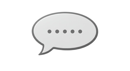Isolated Light Gray Speech Bubble with Dots