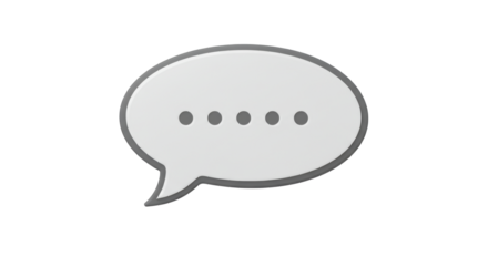 Isolated Light Gray Speech Bubble with Dots