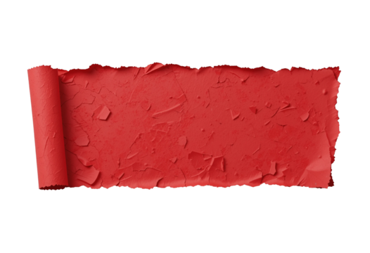 A piece, of red cardboard paper tear set transparent, background - Powered by Adobe