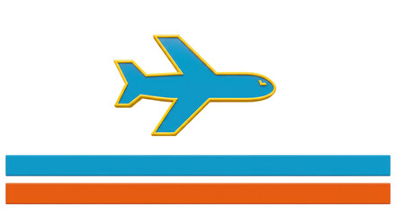 Isolated Airplane with Stripes Design