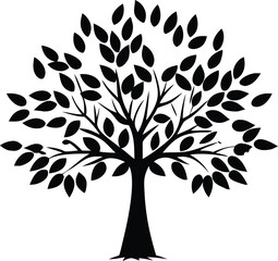 Obraz premium “Tree Silhouettes: Nature’s Shadows in Minimalist Beauty”